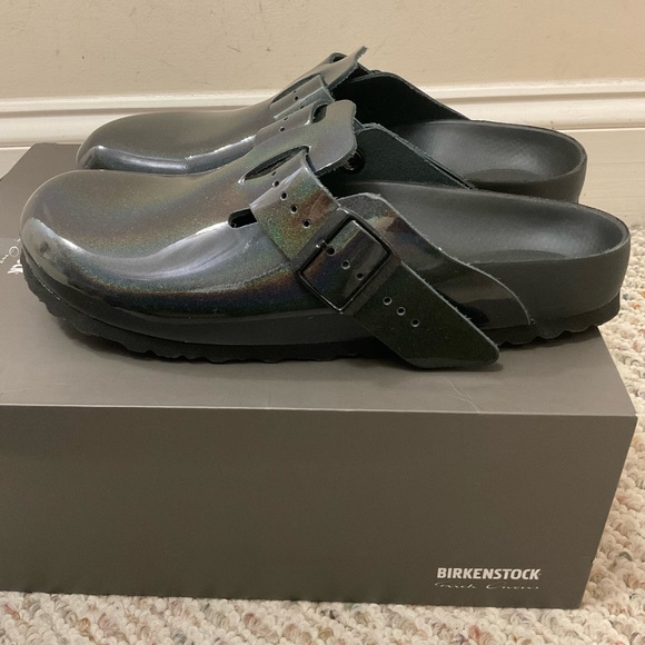 ? Birkenstock x Rick Owens iridescent leather exquisite boston clog mule sandal main image 7